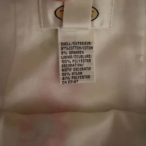 Womens Talbots Size 16 Floral Embroidered Skirt Cotton/Spandex White/Pink/Green - Picture 4 of 7